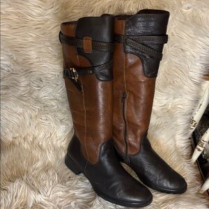 Brown and Black truth or dare by Madonna, Edwina Women's knee High Leather Boots